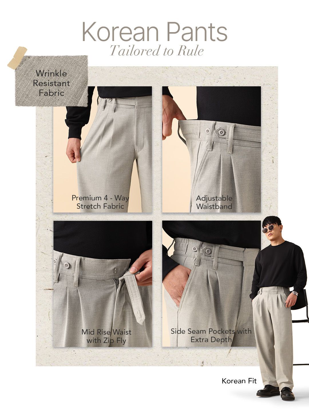 Korean Pants: Cloud Men Super Flex Pants