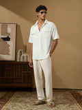 Textured Shirts: Egret Men Textured Shirts