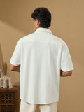 Textured Shirts: Egret Men Textured Shirts