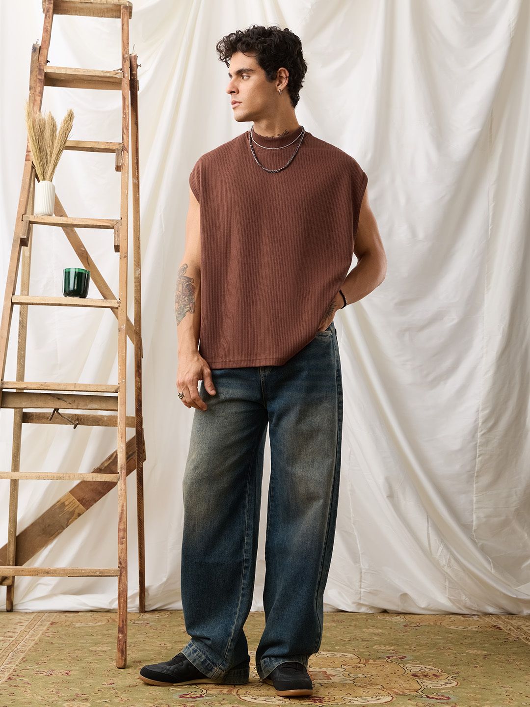 Oversized Vest: Red Currant Easy Fit Vests