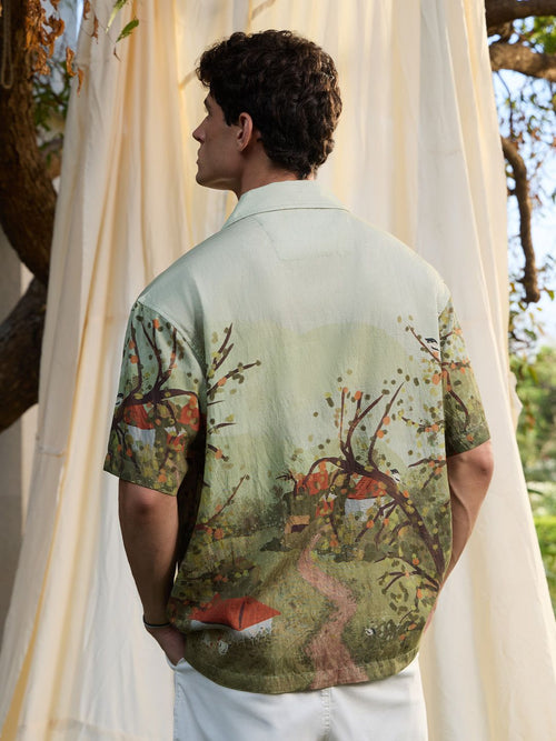 Casual Shirt: Vintage Greens Holiday Shirts