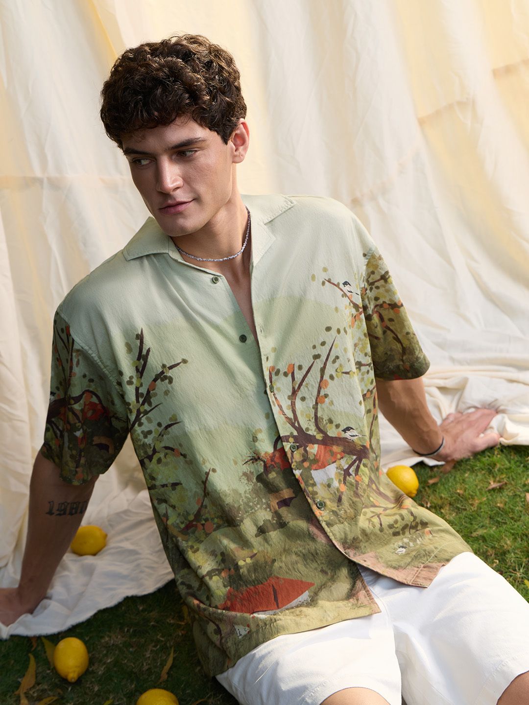 Casual Shirt: Vintage Greens Holiday Shirts