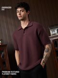 Textured Flatknit: Ruby Wine Textured Polos