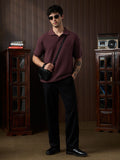 Textured Flatknit: Ruby Wine Textured Polos