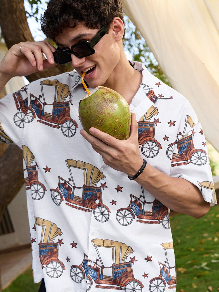 Cotton Linen: Tuk-Tuk Holiday Shirts