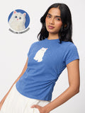 Pets Stories: Furry Cat Women Fitted T-Shirts