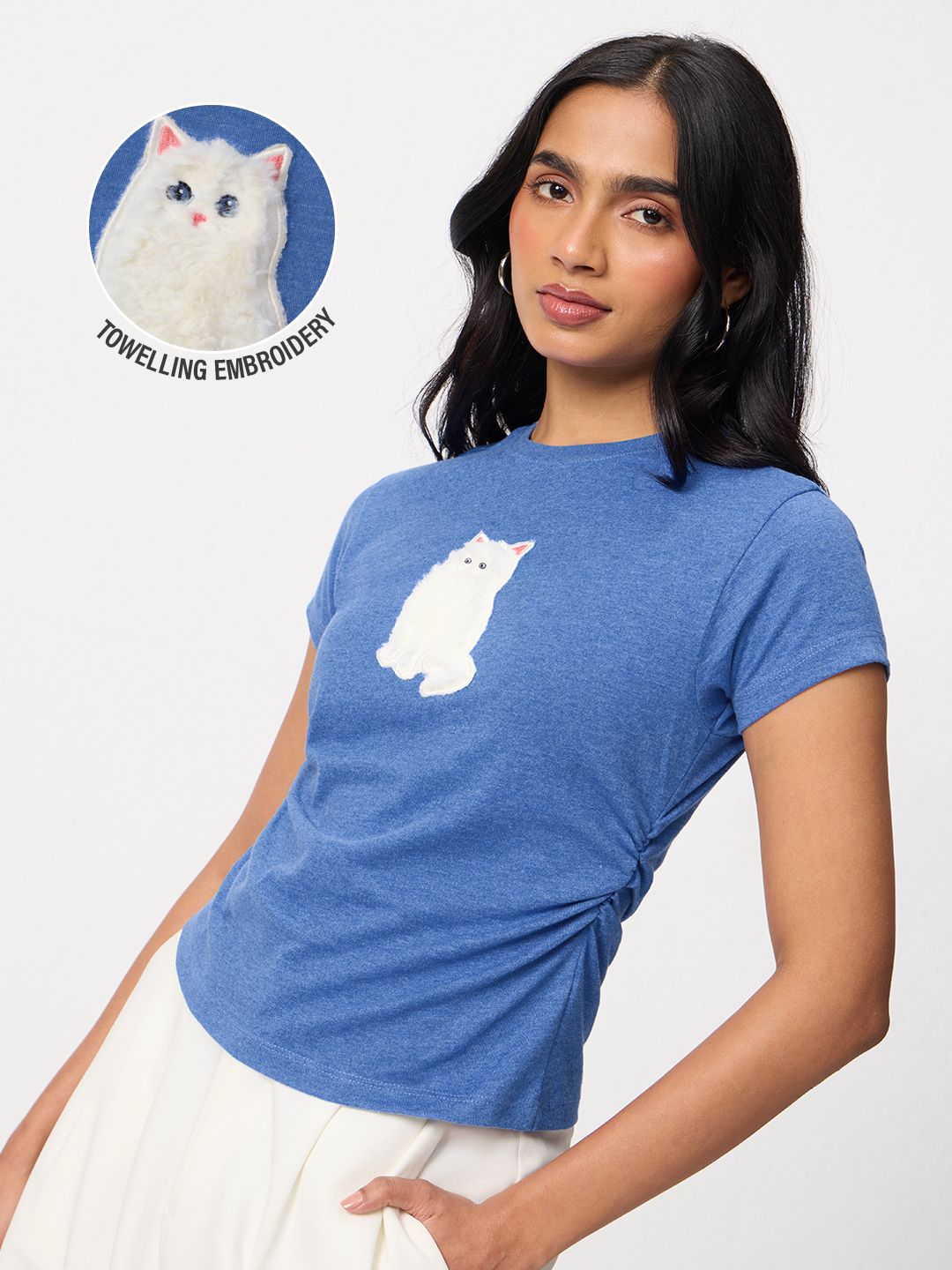 Pets Stories: Furry Cat Women Fitted T-Shirts