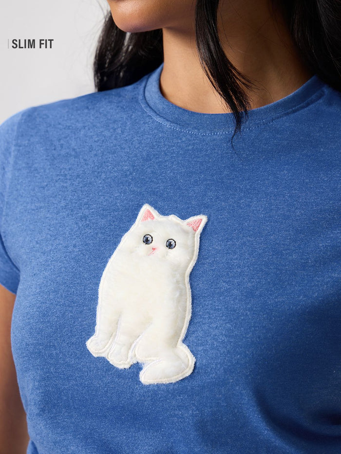 Pets Stories: Furry Cat Women Fitted T-Shirts