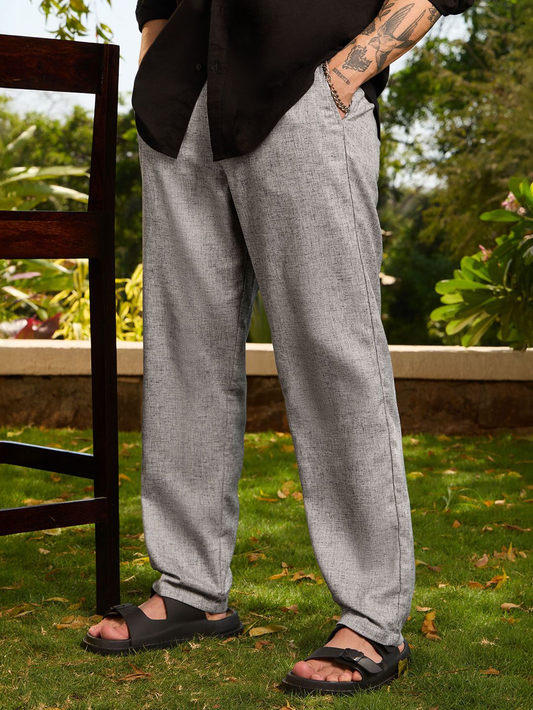 Linen Pants: Blue Smoke Men Pants