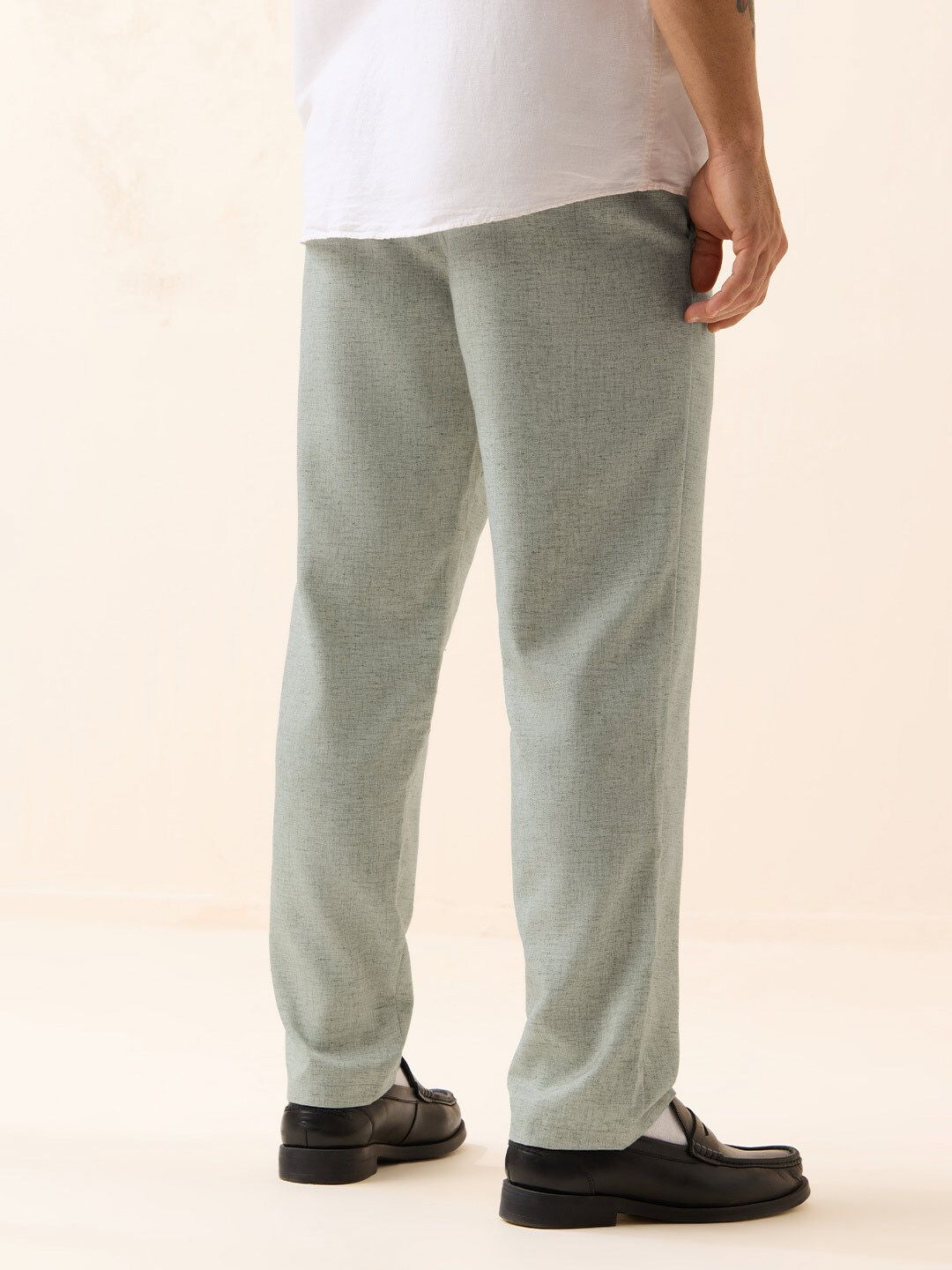 Linen Pants: Pale Graphite Men Pants