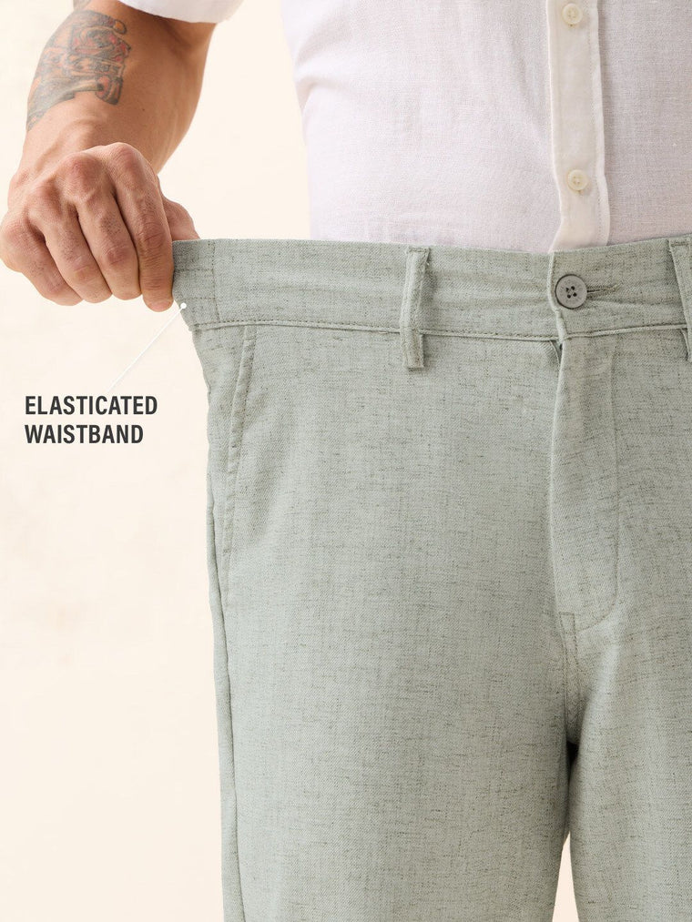 Linen Pants: Pale Graphite Men Pants