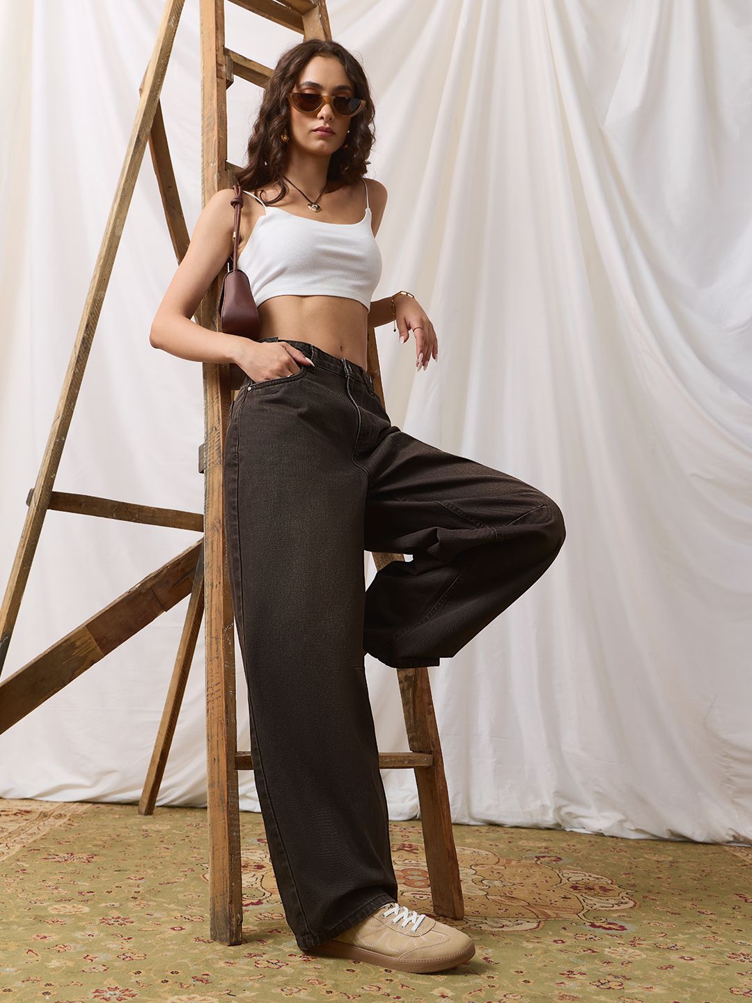 Barrel-Fit Denim: Coffee Bean Women Barrel Denims