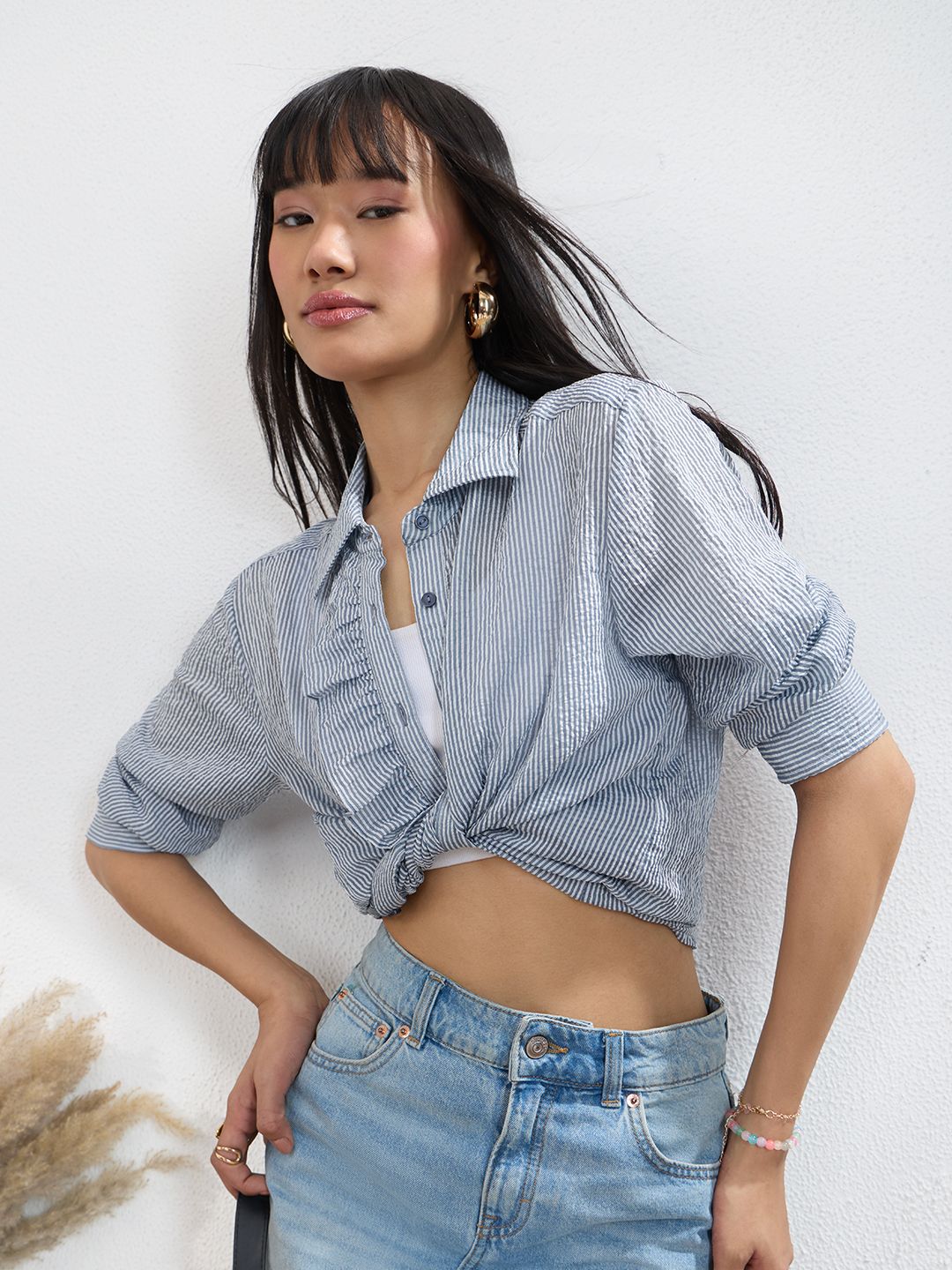Stripe Shirt: Shadow Women Relaxed Shirts