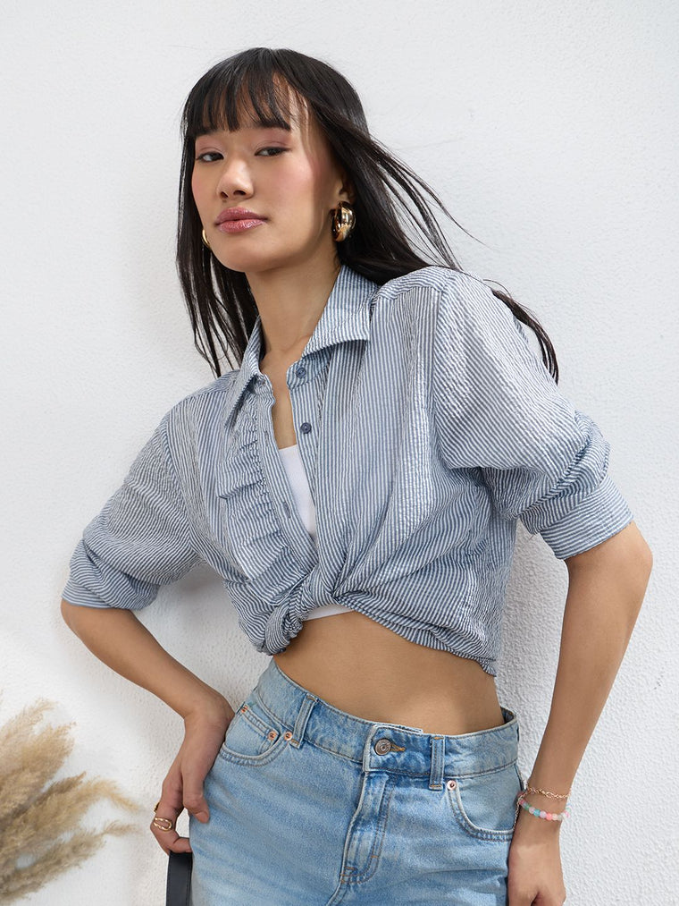 Stripe Shirt: Shadow Women Relaxed Shirts