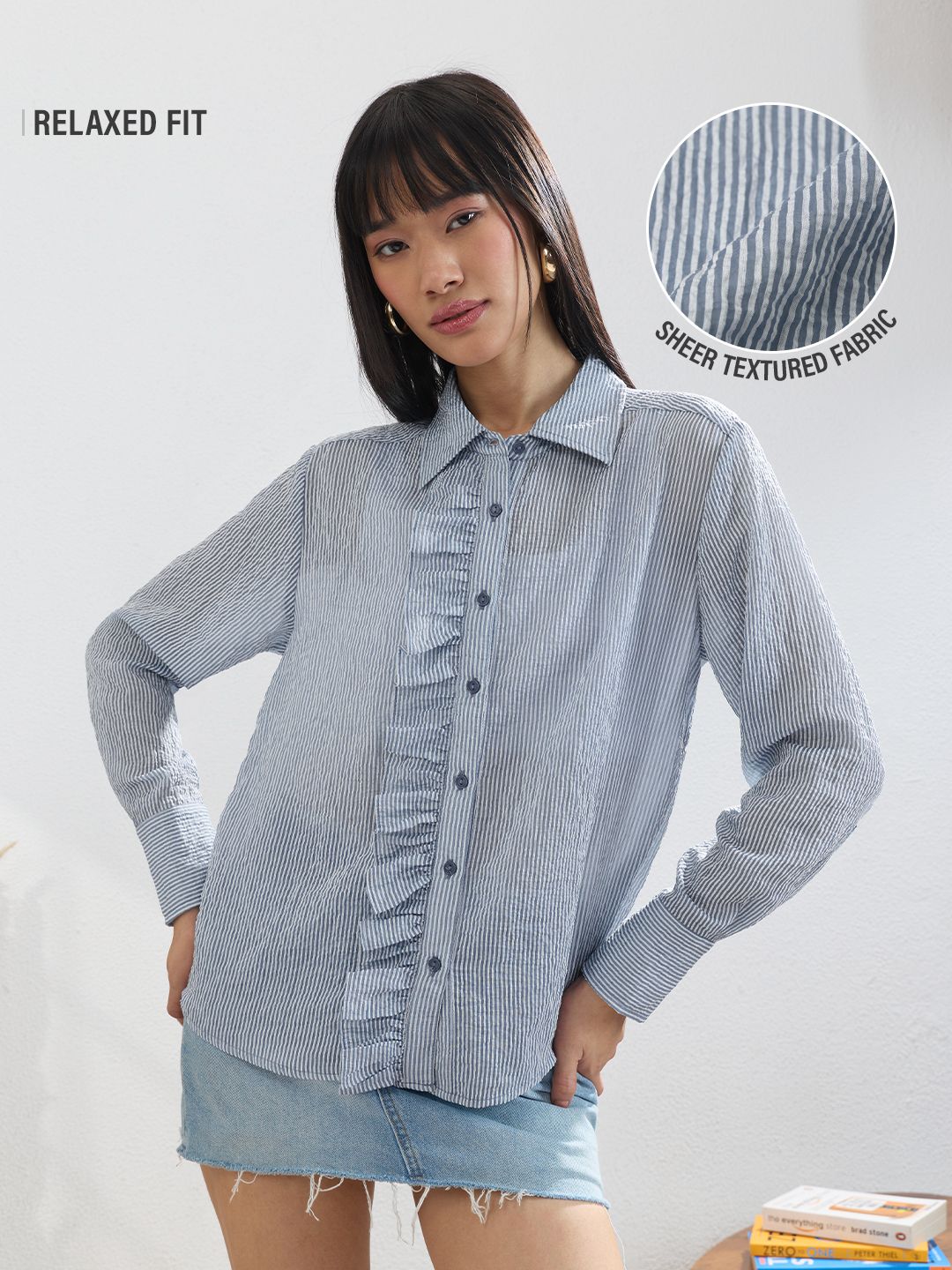 Stripe Shirt: Shadow Women Relaxed Shirts