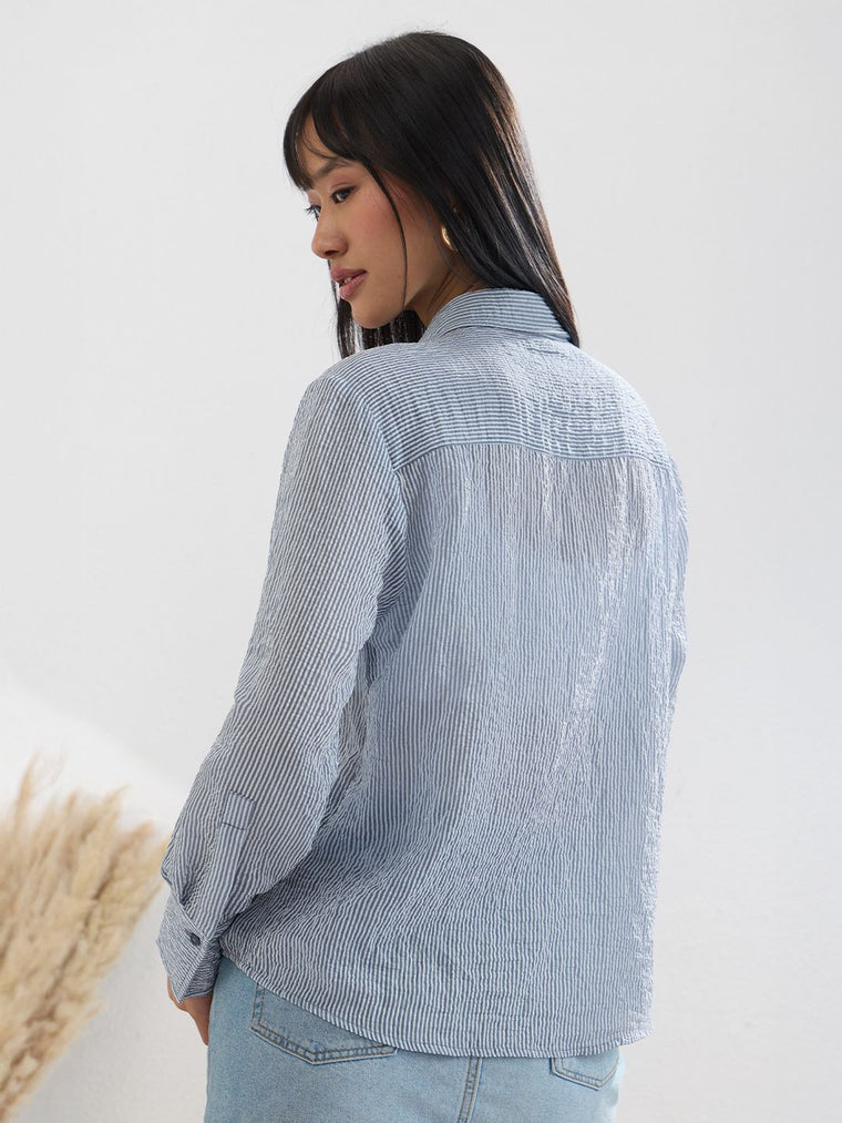 Stripe Shirt: Shadow Women Relaxed Shirts