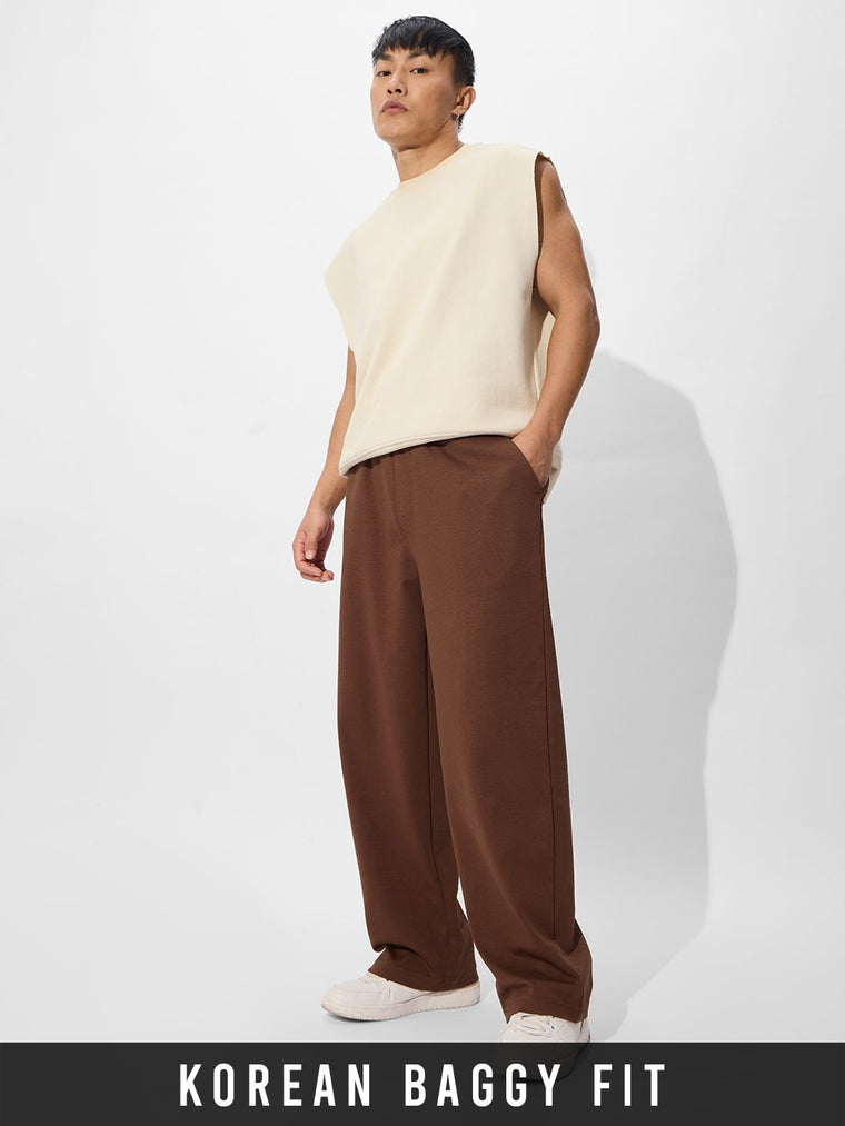 Korean Joggers: Tan Brown Korean Joggers