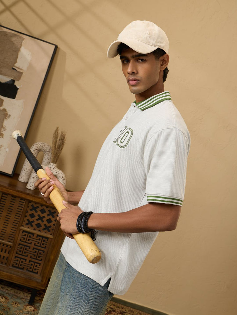 Textured Polo: White Sand Textured Polos