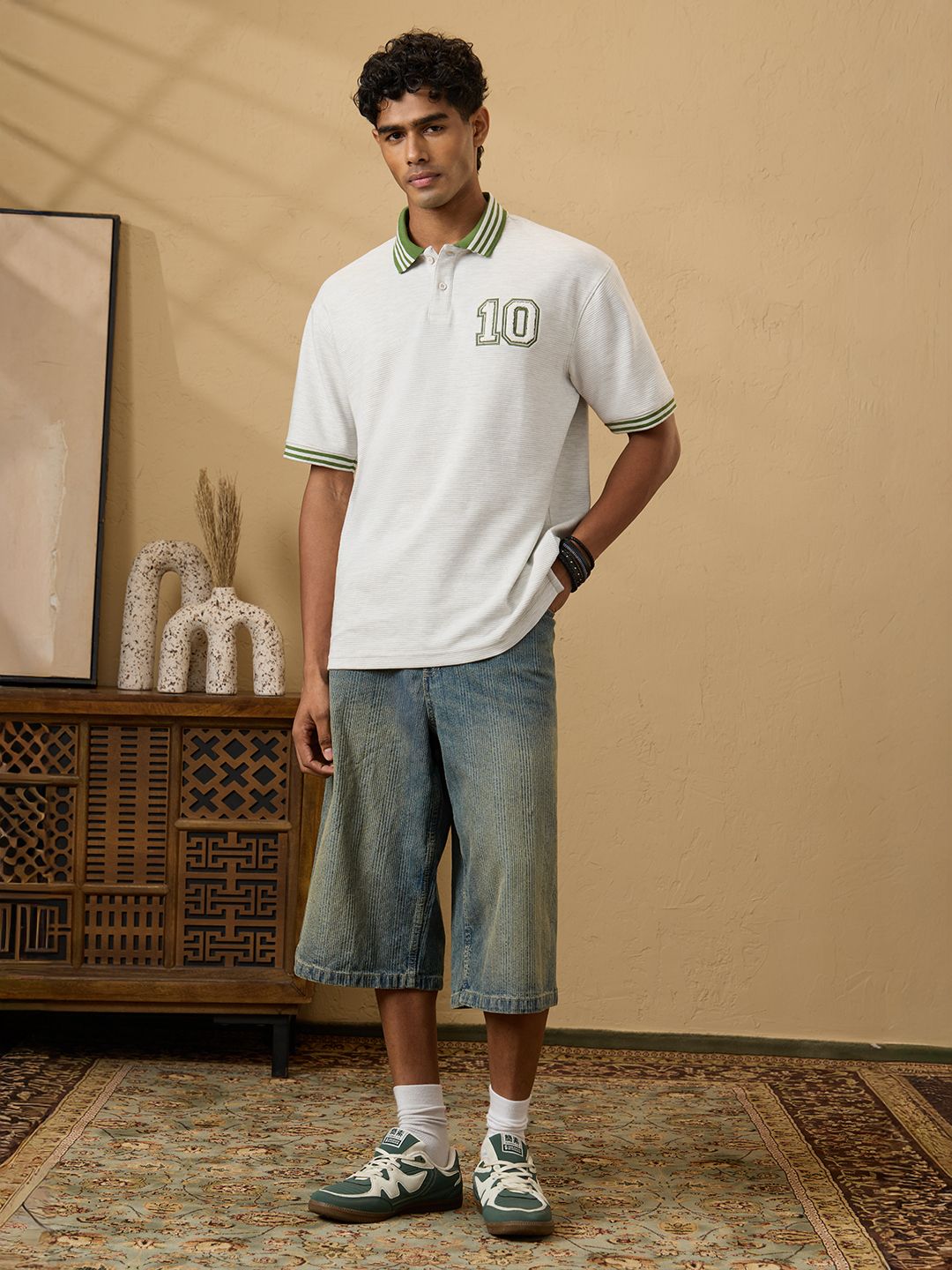 Textured Polo: White Sand Textured Polos