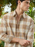 Plaid Shirt: Ochre Men Relaxed Shirts