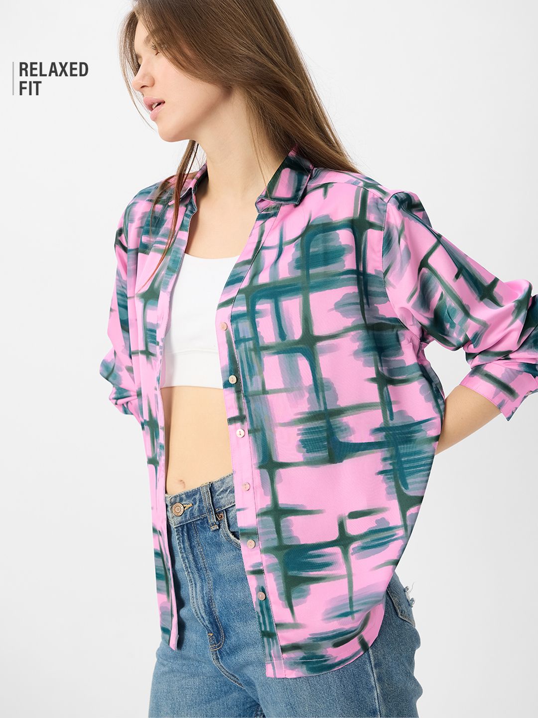 Satin Shirt: Peridot Women Relaxed Shirts