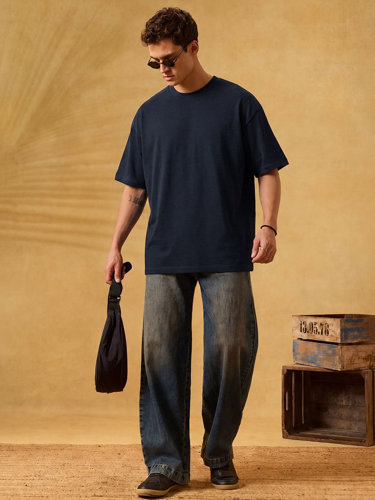 Premium Essentials: Navy Blue Oversized T-Shirts