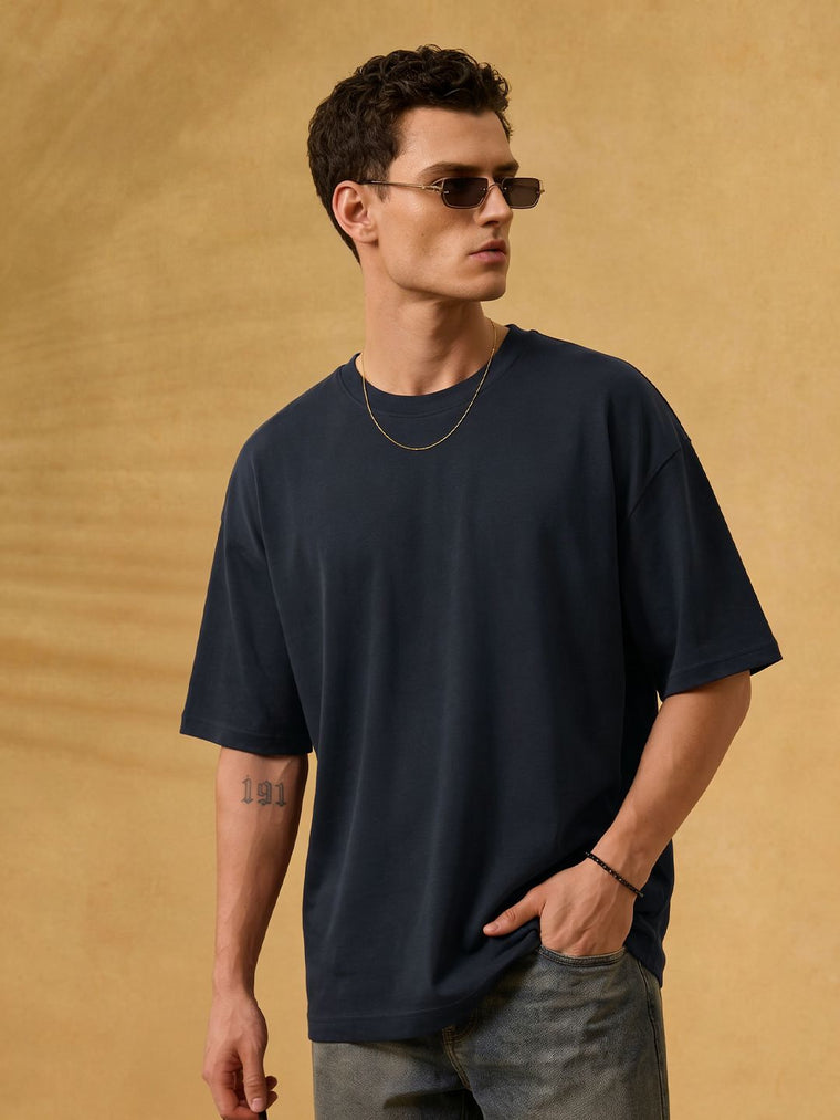 Premium Essentials: Navy Blue Oversized T-Shirts