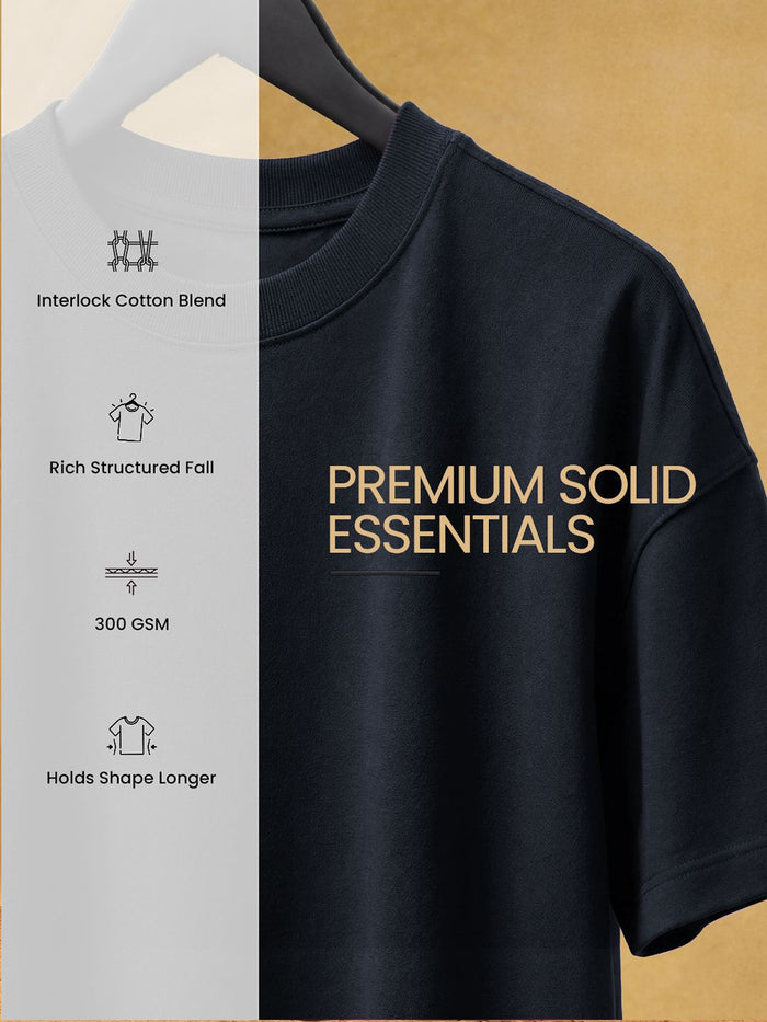 Premium Essentials: Navy Blue Oversized T-Shirts