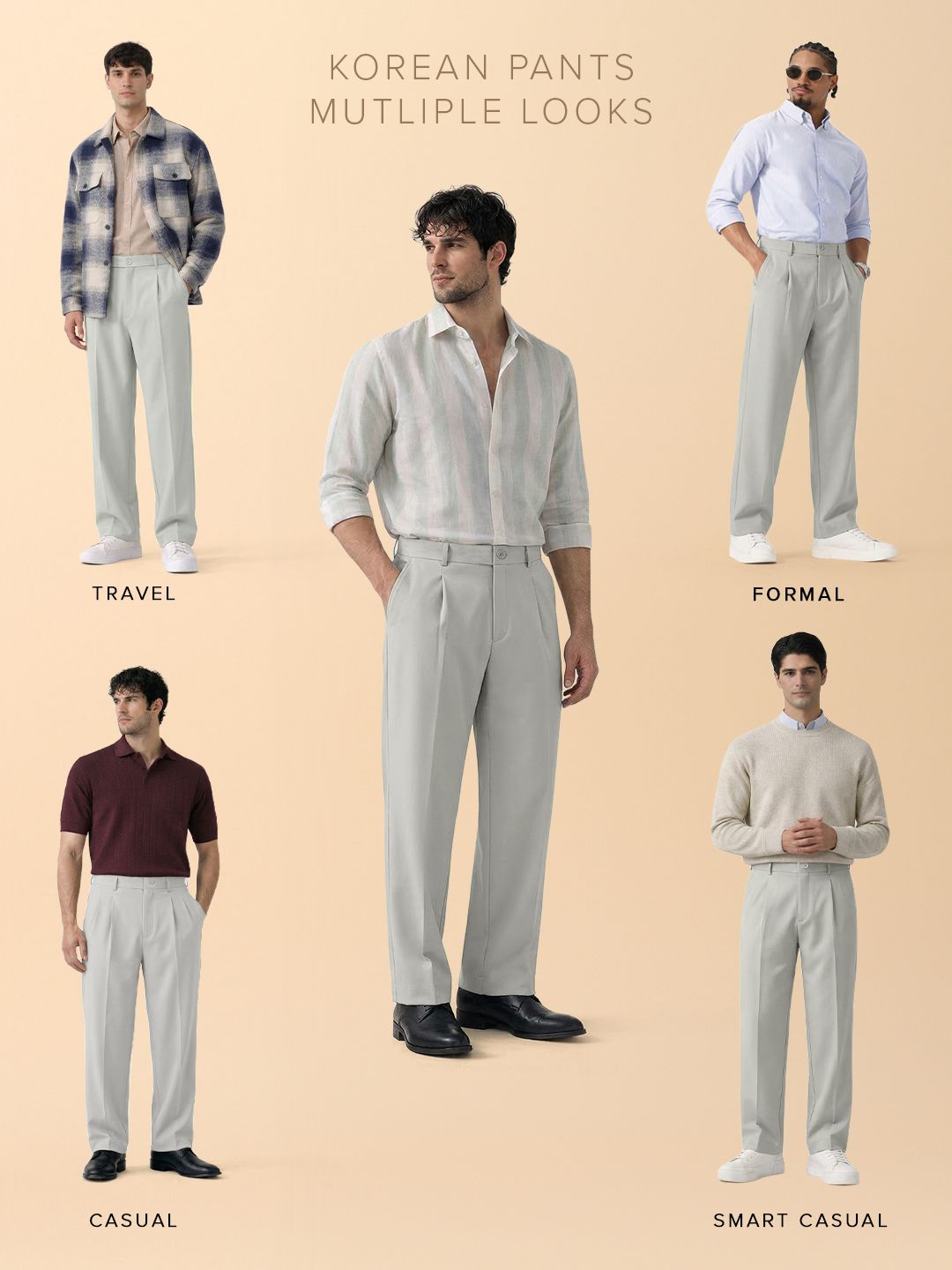 Korean Pants: Storm Grey Men Korean Pants