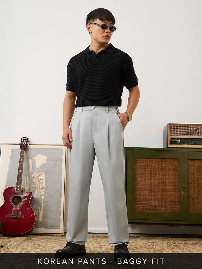 Korean Pants: Storm Grey Men Korean Pants