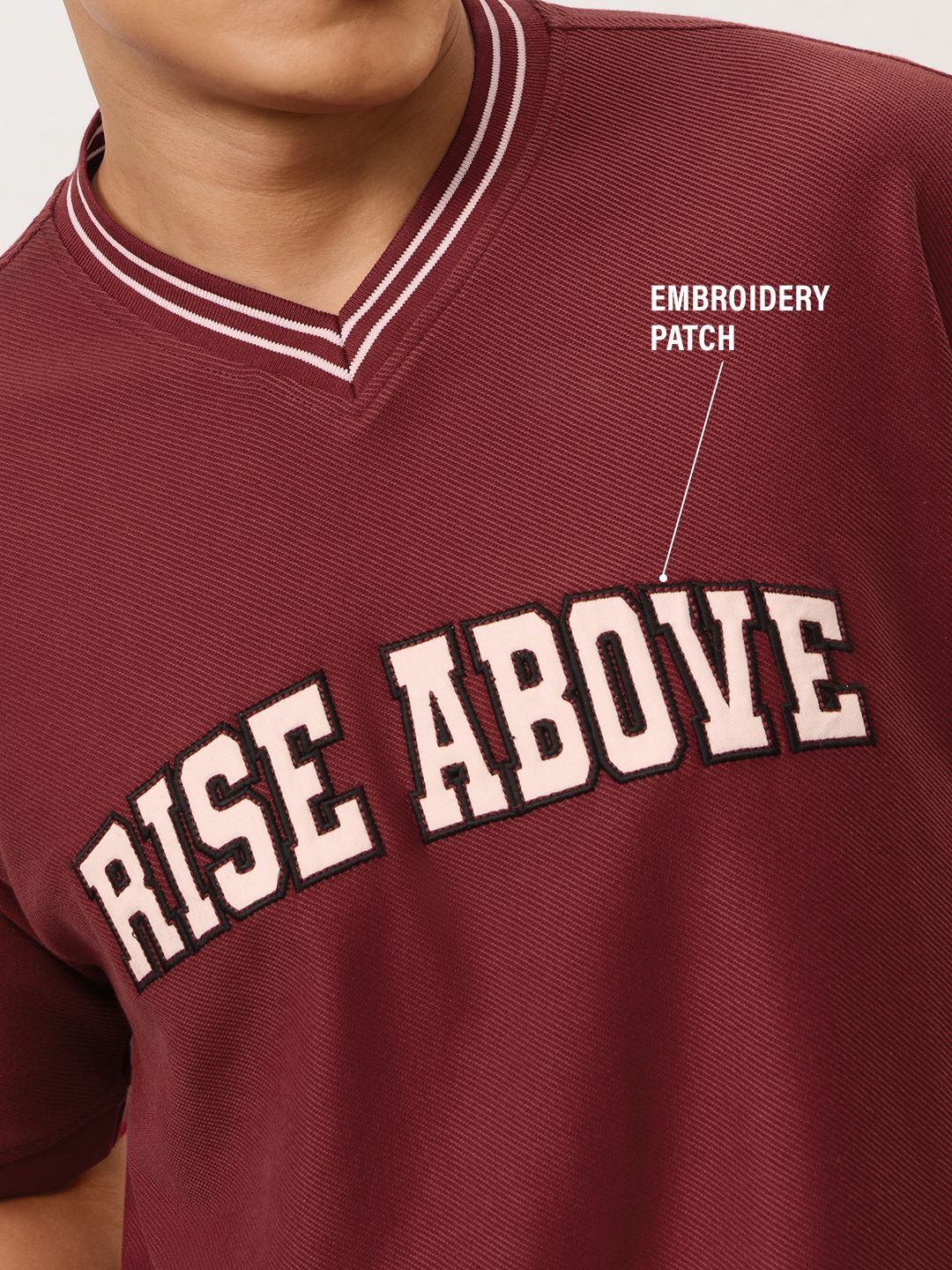 Textured T-shirt: Red League Oversized T-Shirts