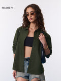 Easy Solids: Foliage Women Relaxed Shirts