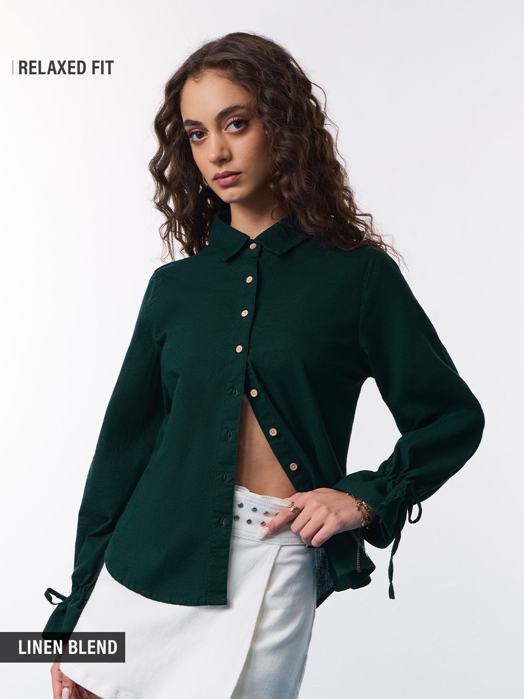 Cotton Linen Shirt: Myrtle Women Relaxed Shirts