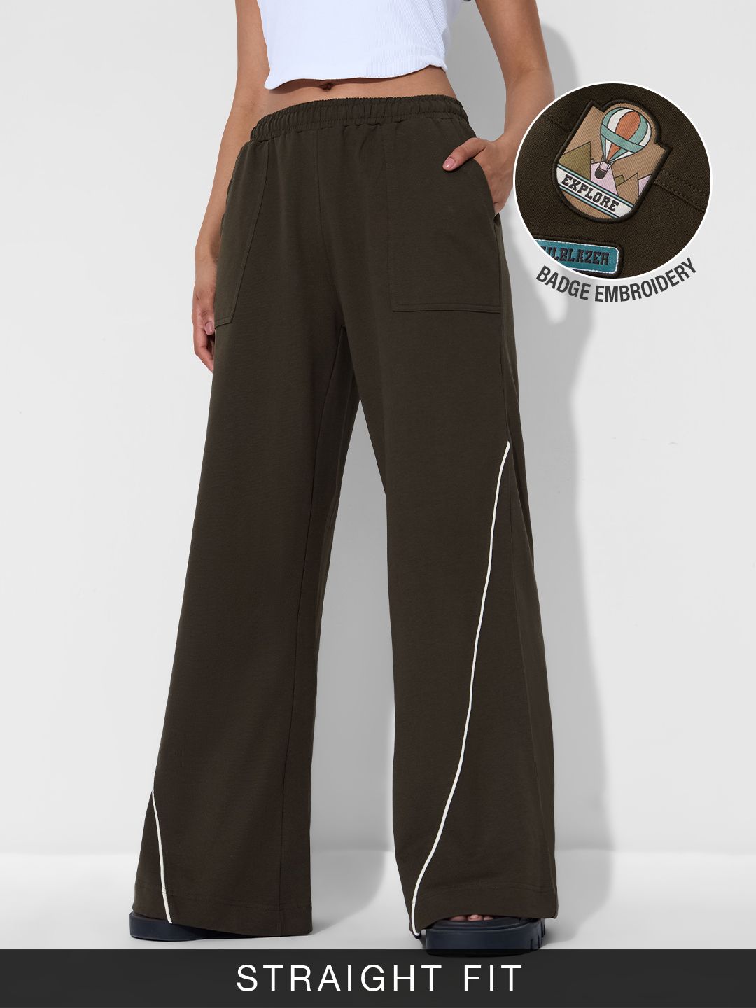 Straight-Fit Joggers: Wander Away Women Straight Joggers