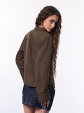Tailored Solids: Dark Chocolate Women Fitted Shirts