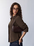 Tailored Solids: Dark Chocolate Women Fitted Shirts