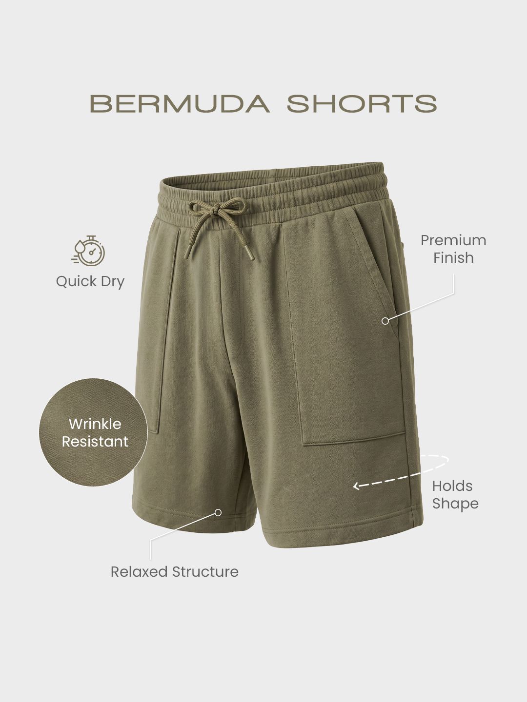 Bermuda Shorts: Regal Green Men Bermuda Shorts