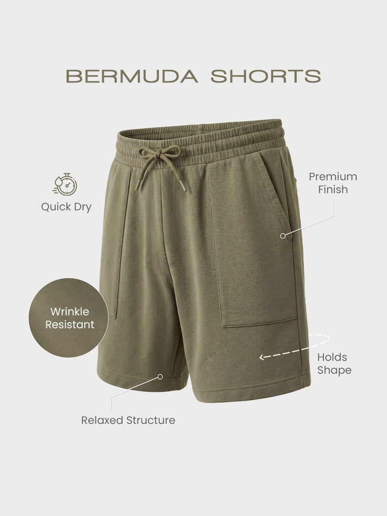 Bermuda Shorts: Regal Green Men Bermuda Shorts