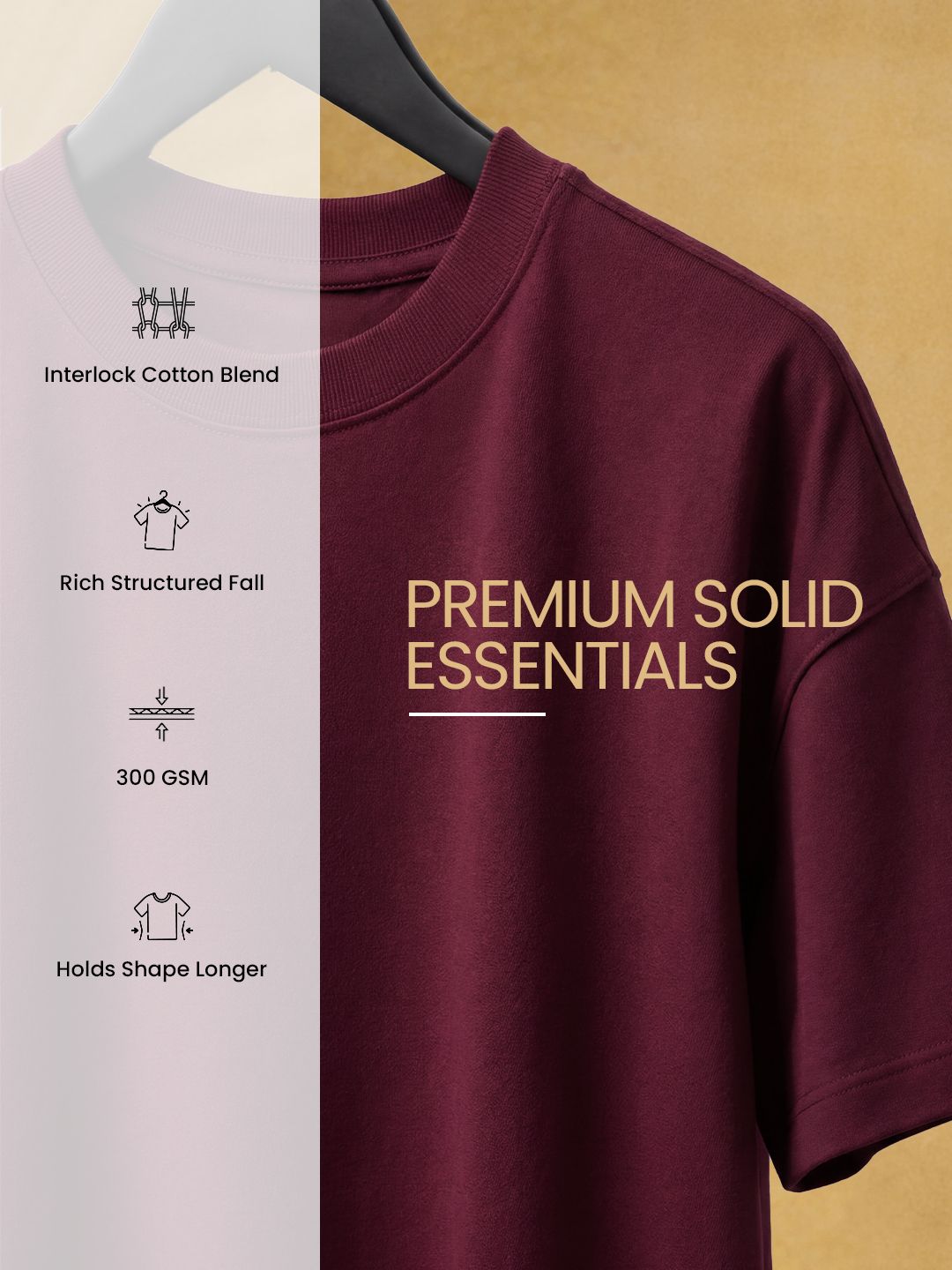 Premium Essentials: Maroon Oversized T-Shirts