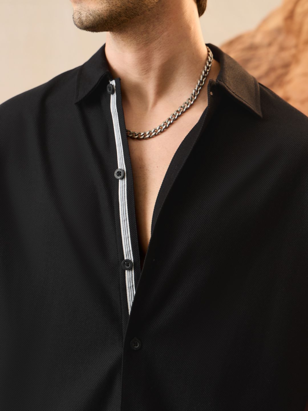 Oversized Shirt: Dark Coal Men Textured Shirts