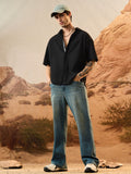 Oversized Shirt: Dark Coal Men Textured Shirts