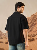 Oversized Shirt: Dark Coal Men Textured Shirts