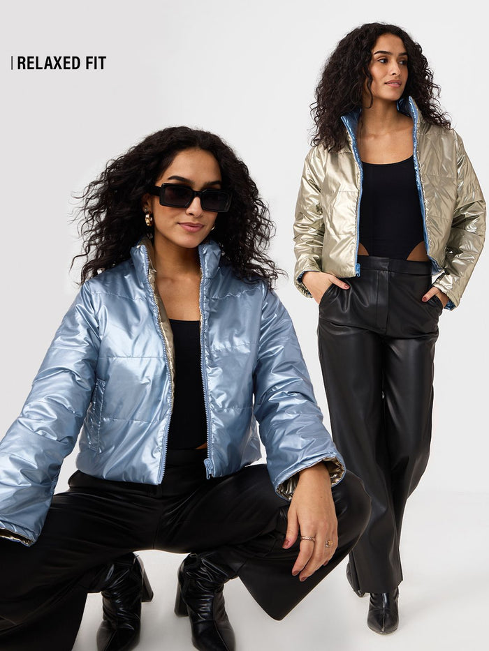 Reversible Puffer: Moonshine Women Puffer Jackets