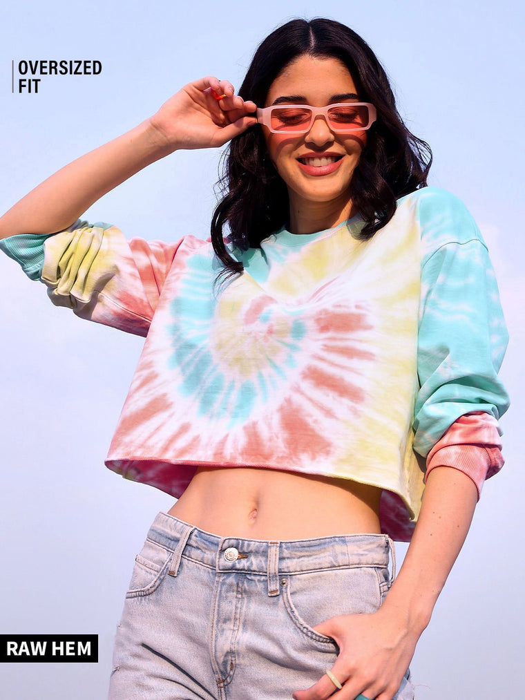 Tie Dye: Candy Swirls Women Oversized Sweatshirts