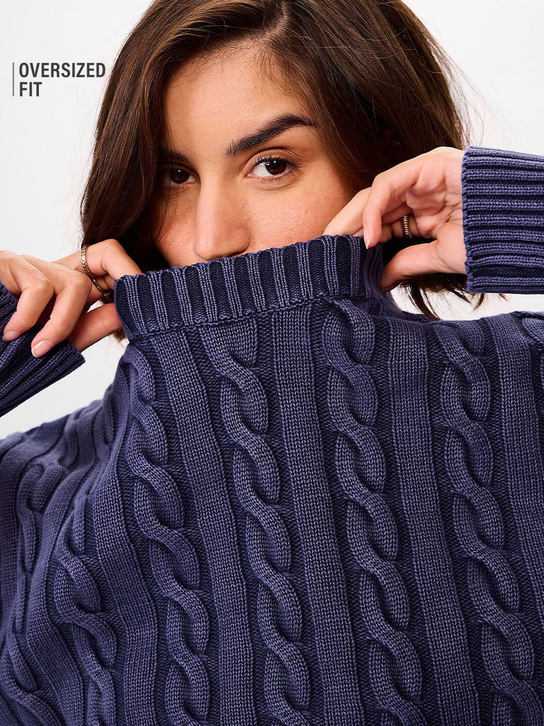 Cable Knit Sweater: Celestial Women Oversized Sweaters