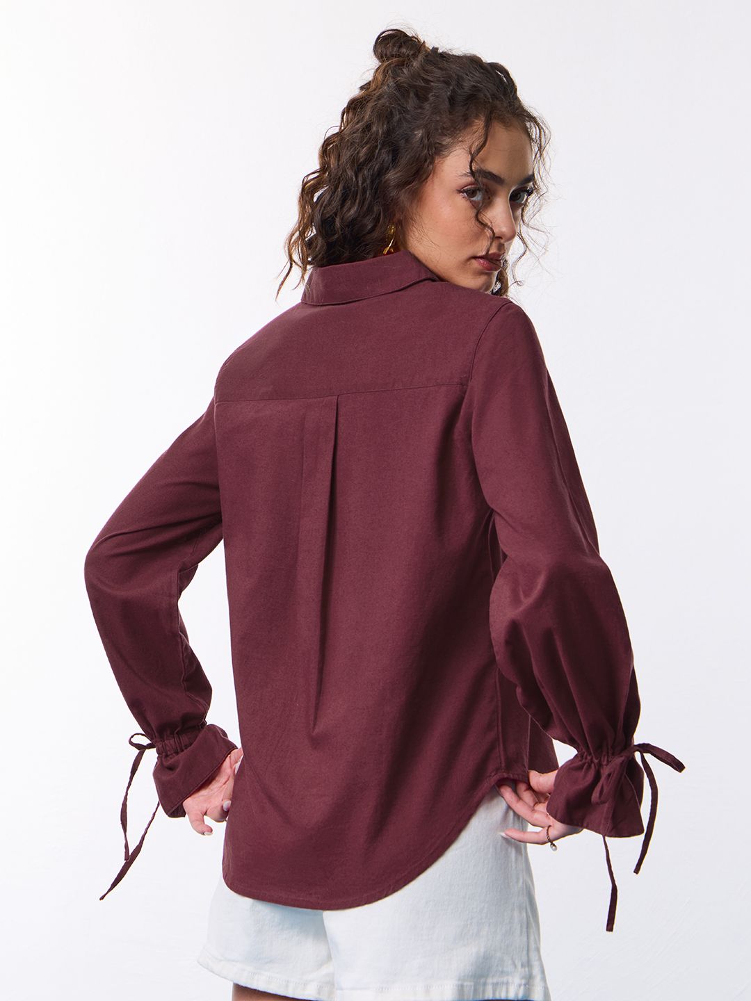 Classic Solids: Sangria Women Relaxed Shirts