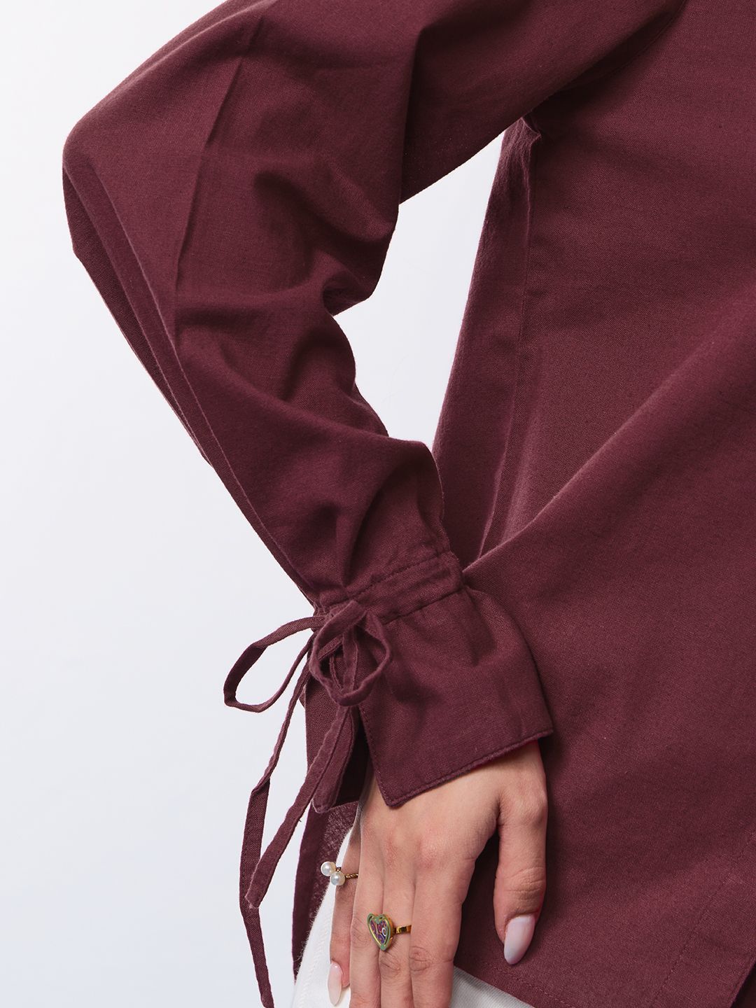 Classic Solids: Sangria Women Relaxed Shirts