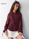 Classic Solids: Sangria Women Relaxed Shirts