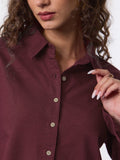 Classic Solids: Sangria Women Relaxed Shirts