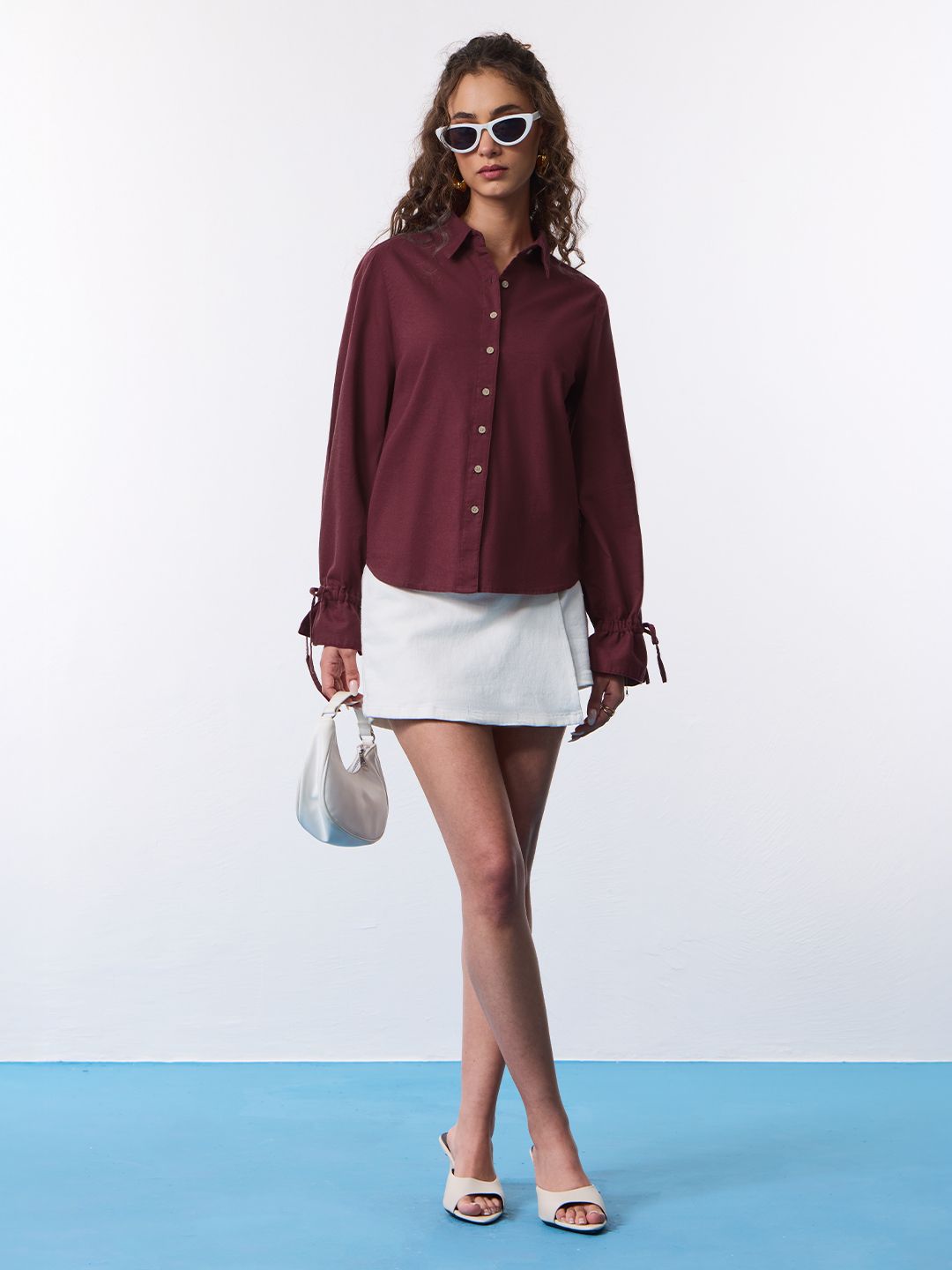 Classic Solids: Sangria Women Relaxed Shirts